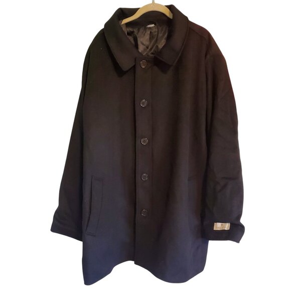 Oak Hill Premium Men's Black Wool Blend Overcoat Big and Tall Size 2XL  50 Long - Picture 1 of 12